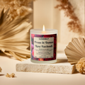 Bougie artisanale Prune de Damas Rose et Patchouli dans son verre givré premium - Luximelt