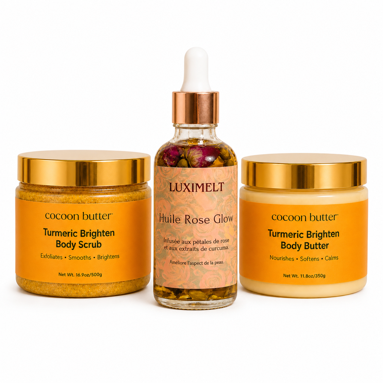Trio Éclat Curcuma & Huile Rose Glow